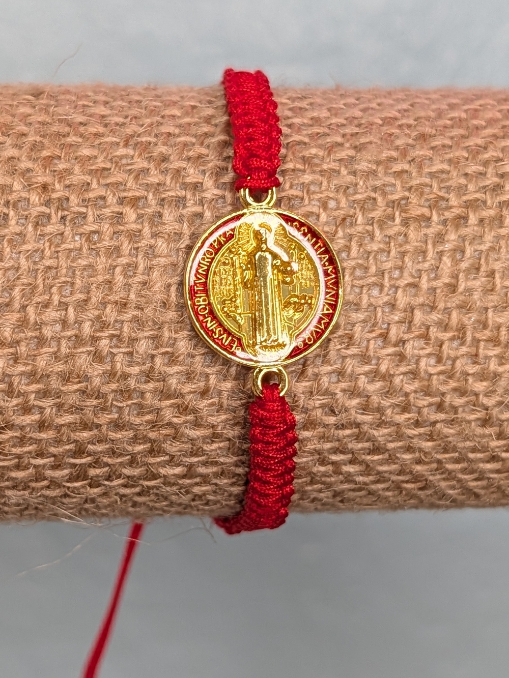 Saint Benedict Protection Red Cord Bracelet — Blessed at Monte Cassino Italy